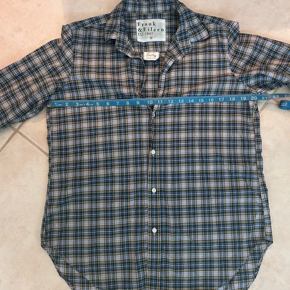 Frank & Eileen “Frank” Blue Green Yellow Plaid Shirt Medium - Picture 6 of 8